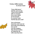 Adventures In Room 111 Spelling Poem 7 Come Little Leaves