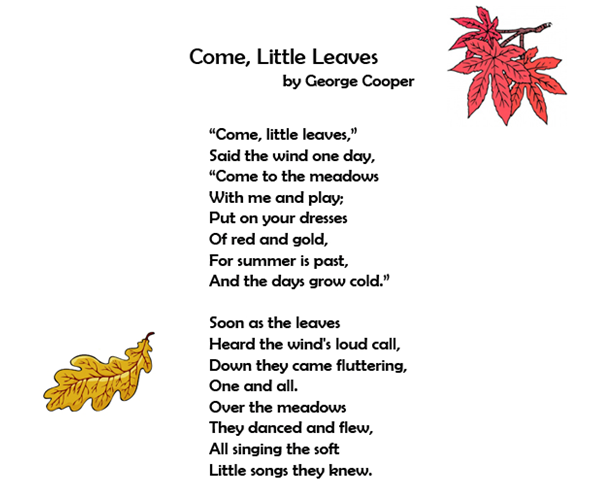 Come Little Leaves Printable