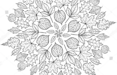 Autumn Mandala Autumn Leaves On White Stock Vector Royalty Free