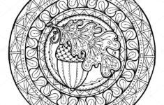 C rculo Ornamento Folha De Outono Mandala De Inverno De Arte Desenhada