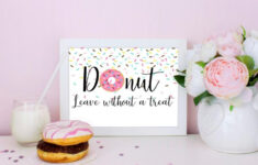 Donut Leave Without A Treat Donut Bar Sign Donut Sign Dessert Bar