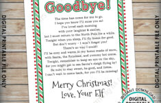 Elf Letter Christmas Elf Goodbye Letter To Kids Bye Bye Etsy Canada