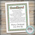 Elf Letter Christmas Elf Goodbye Letter To Kids Bye Bye Magic Elf