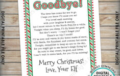 Elf Letter Christmas Elf Goodbye Letter To Kids Bye Bye Magic Elf