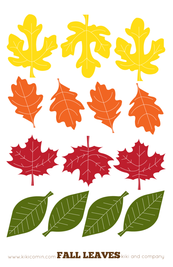Printable Colored Fall Leaves