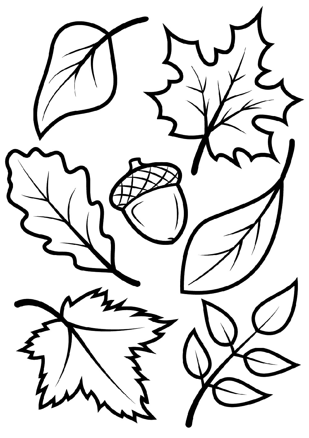 Fall Leave Coloring Pages Coloringpage one