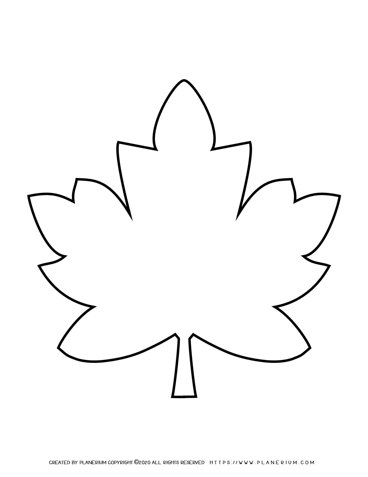 Fall Season Coloring Page Maple Leaf Planerium