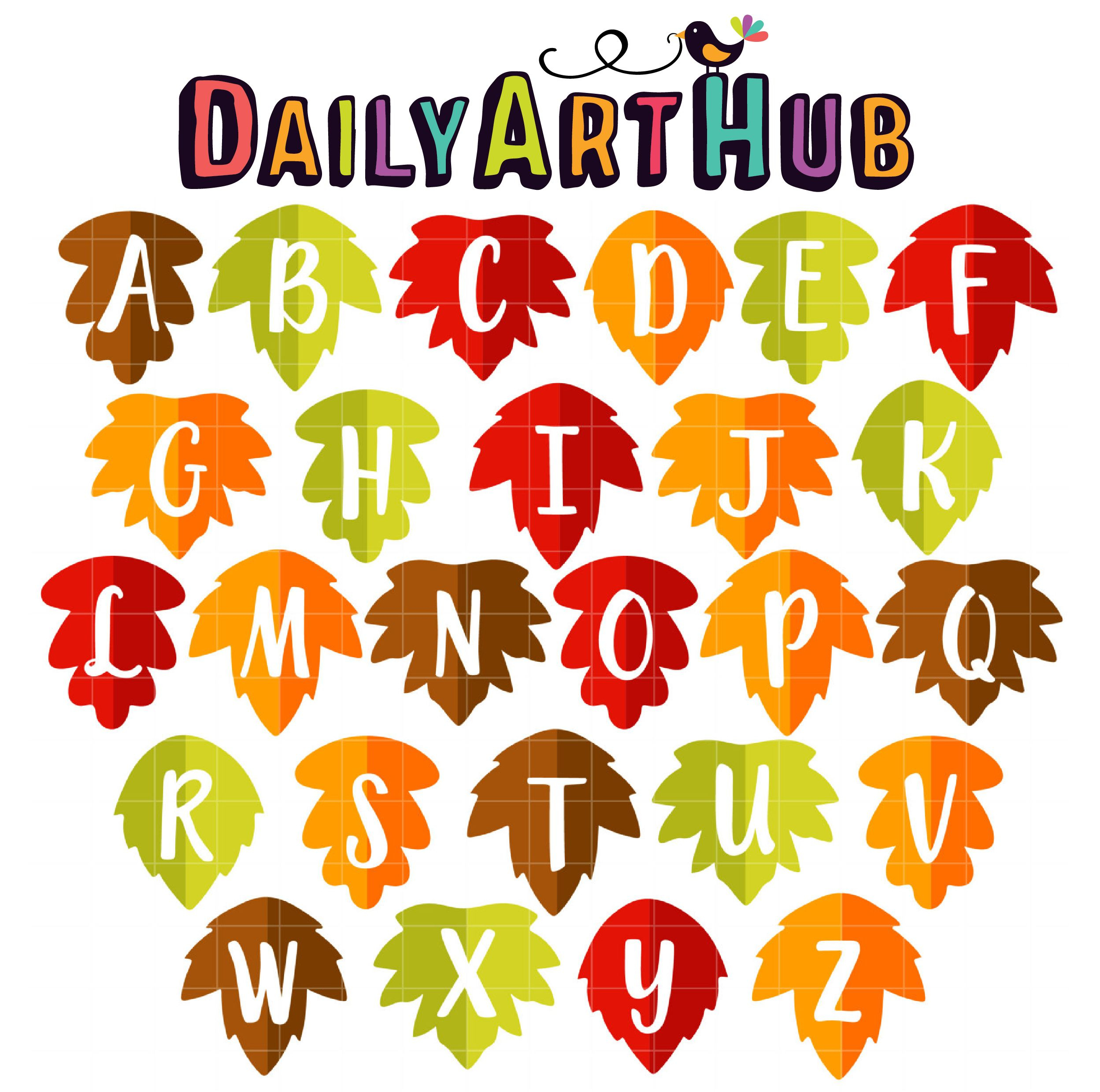 Falling Leaves Alphabet Clip Art Set Daily Art Hub Graphics 