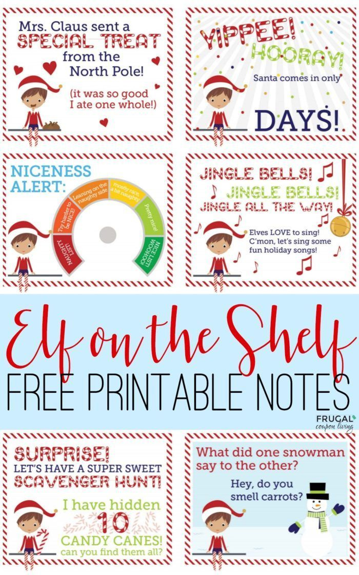 FREE Elf On The Shelf Notes Elf On Shelf Notes Elf Notes Elf Printables