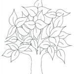 Free Printable Coloring Page For Kids With Leaves And Tree Trunk To