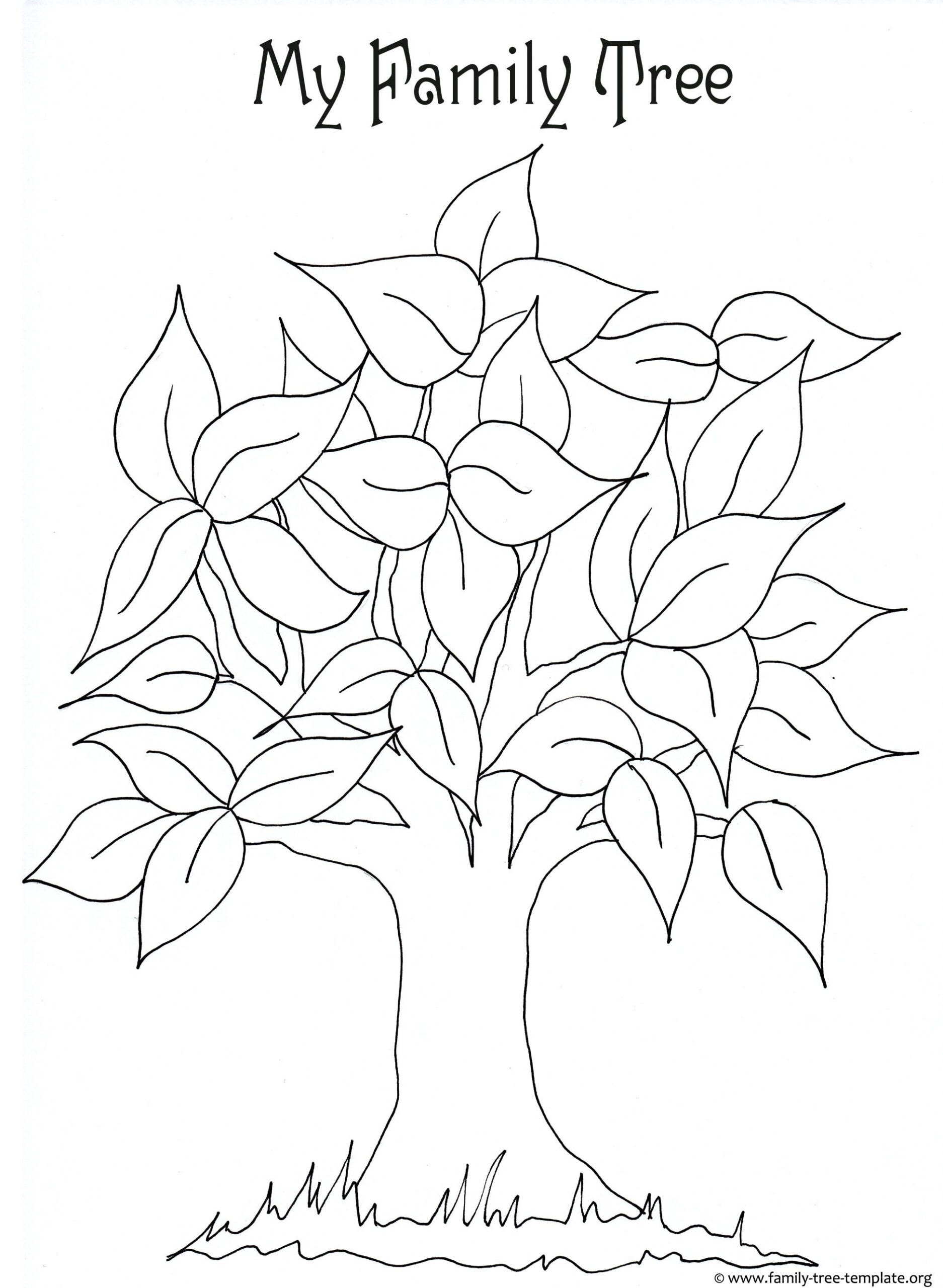 Free Printable Coloring Page For Kids With Leaves And Tree Trunk To 