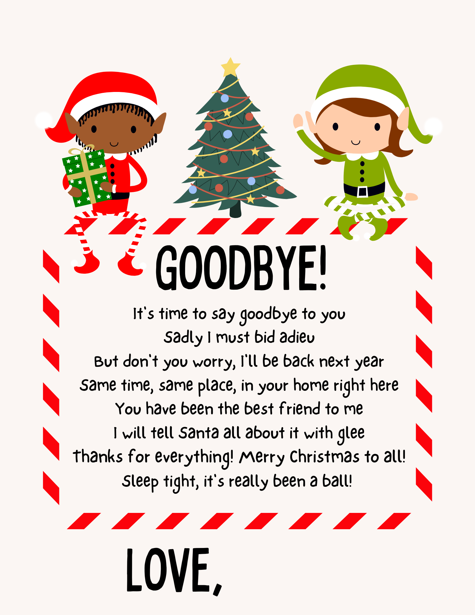 Free Printable Elf On The Shelf Goodbye Letter Free Printable Download Printable Leaves