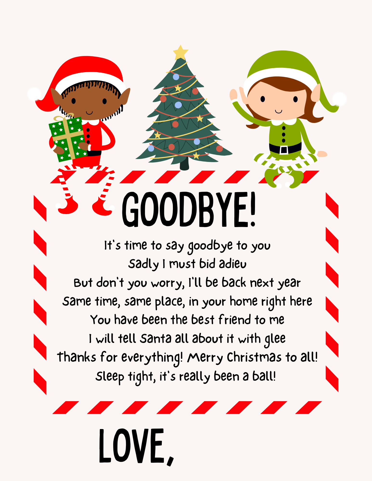 Free Printable Elf On The Shelf Goodbye Letter Free Printable Download