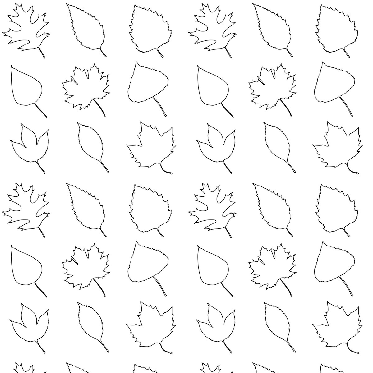 Free Printable Leaves Coloring Pattern Paper Ausdruckbares 
