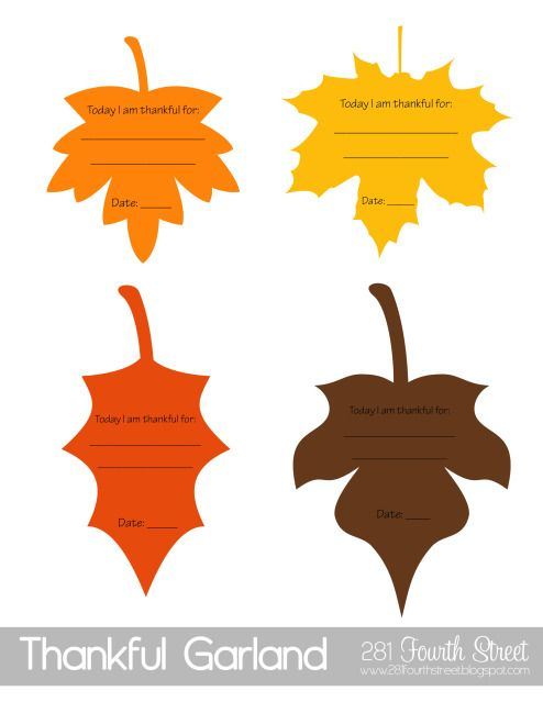 FREE Printable Today I Am Thankful For Leaves From 281 