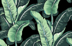 Green Banana Leaf Pattern Wallpaper Mural Wallmur