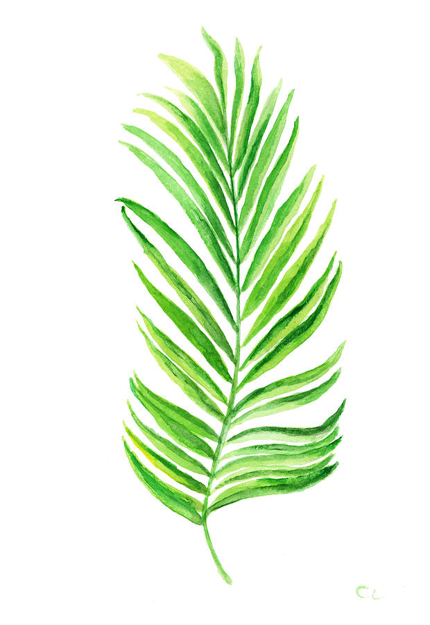 Green Palm Leaf Print Painting By Green Palace Fine Art America