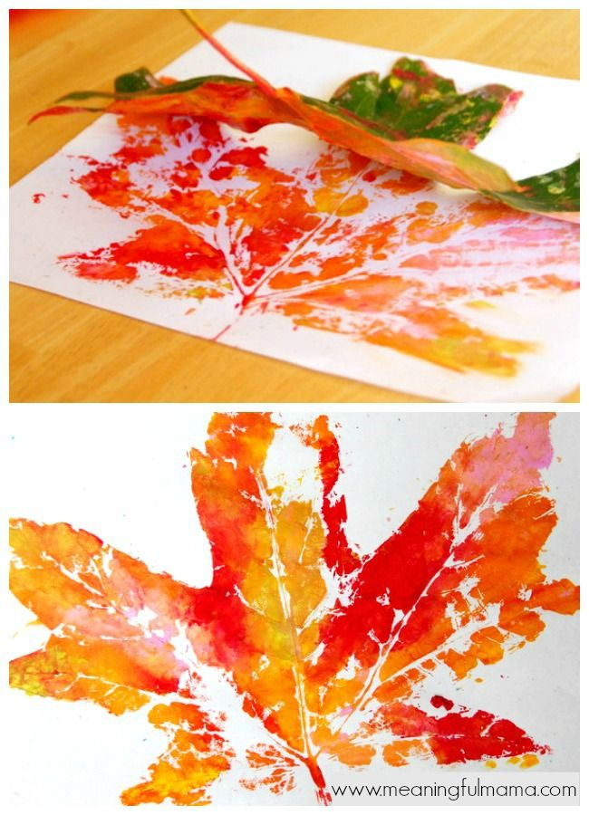 How To Make DIY Fall Leaf Prints With Kids Fall Crafts For Kids Fun 