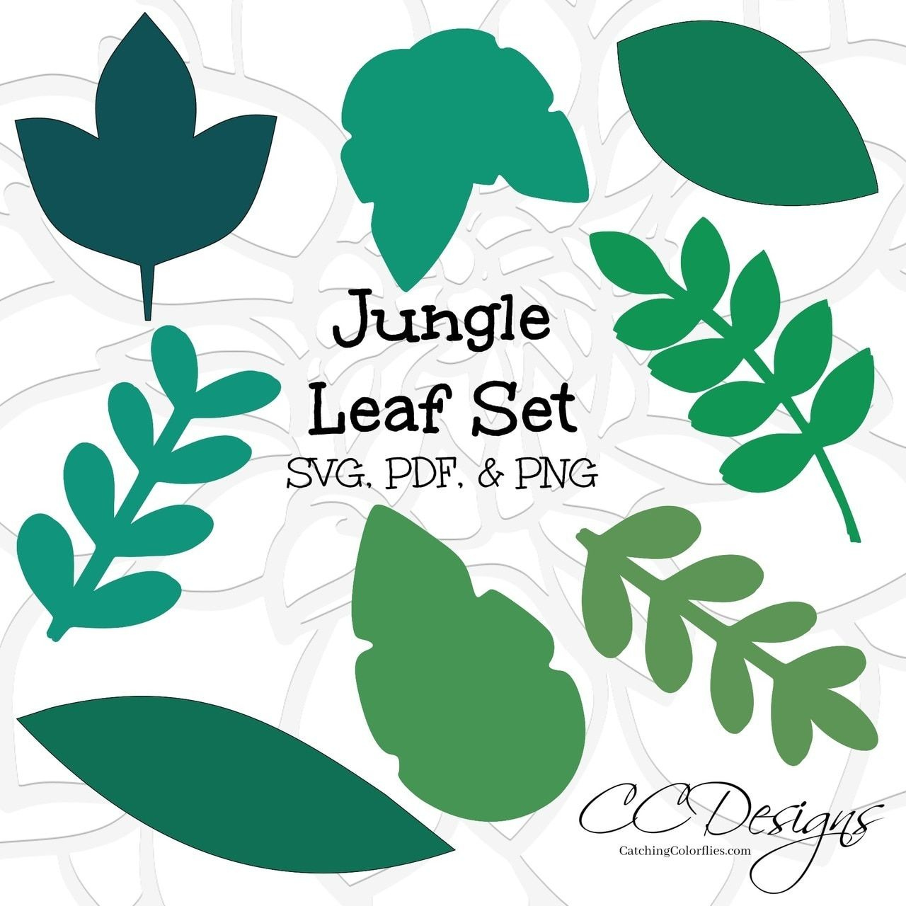 Jungle Safari Leaf Templates Set Of 8 Leaf Template Printable Leaf 