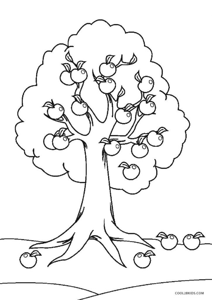 Printable Coloring Pages Trees And Leaves