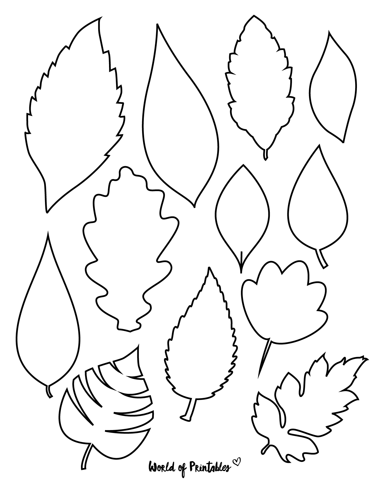 Leaf Template Free Printable Leaf Outlines One Little Project Leaf 