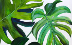 Monstera Leaves Original Watercolor Paintings Botanical Etsy