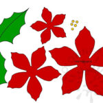 Poinsettia Red Christmas Flower Printable Coloring Page Red