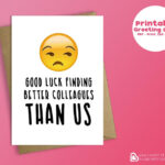 Printable Coworker Leaving Greeting Card Eye Roll Emoji Etsy