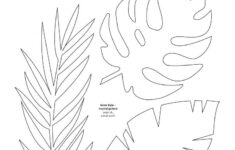 Printable Palm Leaf Template Digital Tropical Leaf Template Pdf