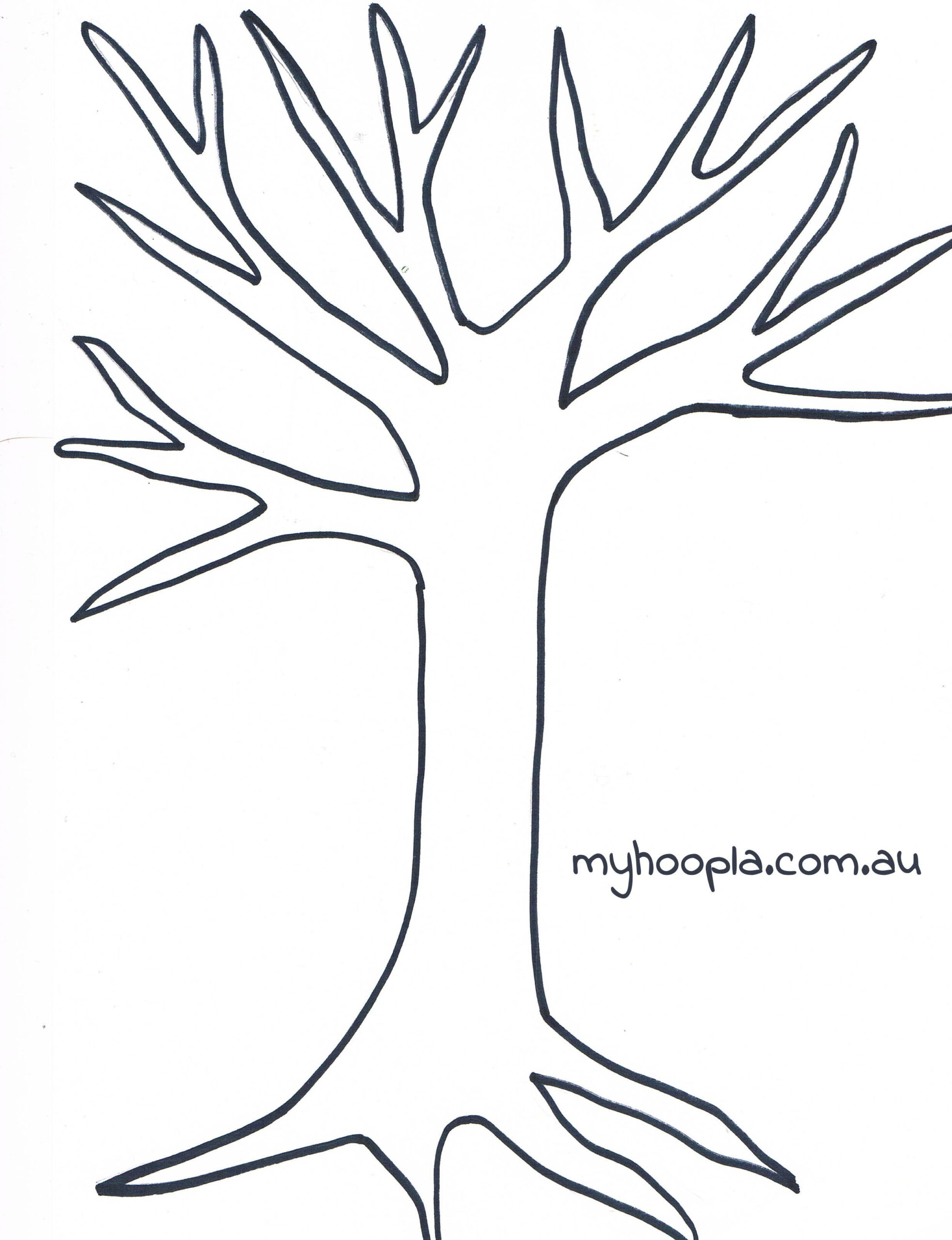 Printable Tree Template Coloring Home