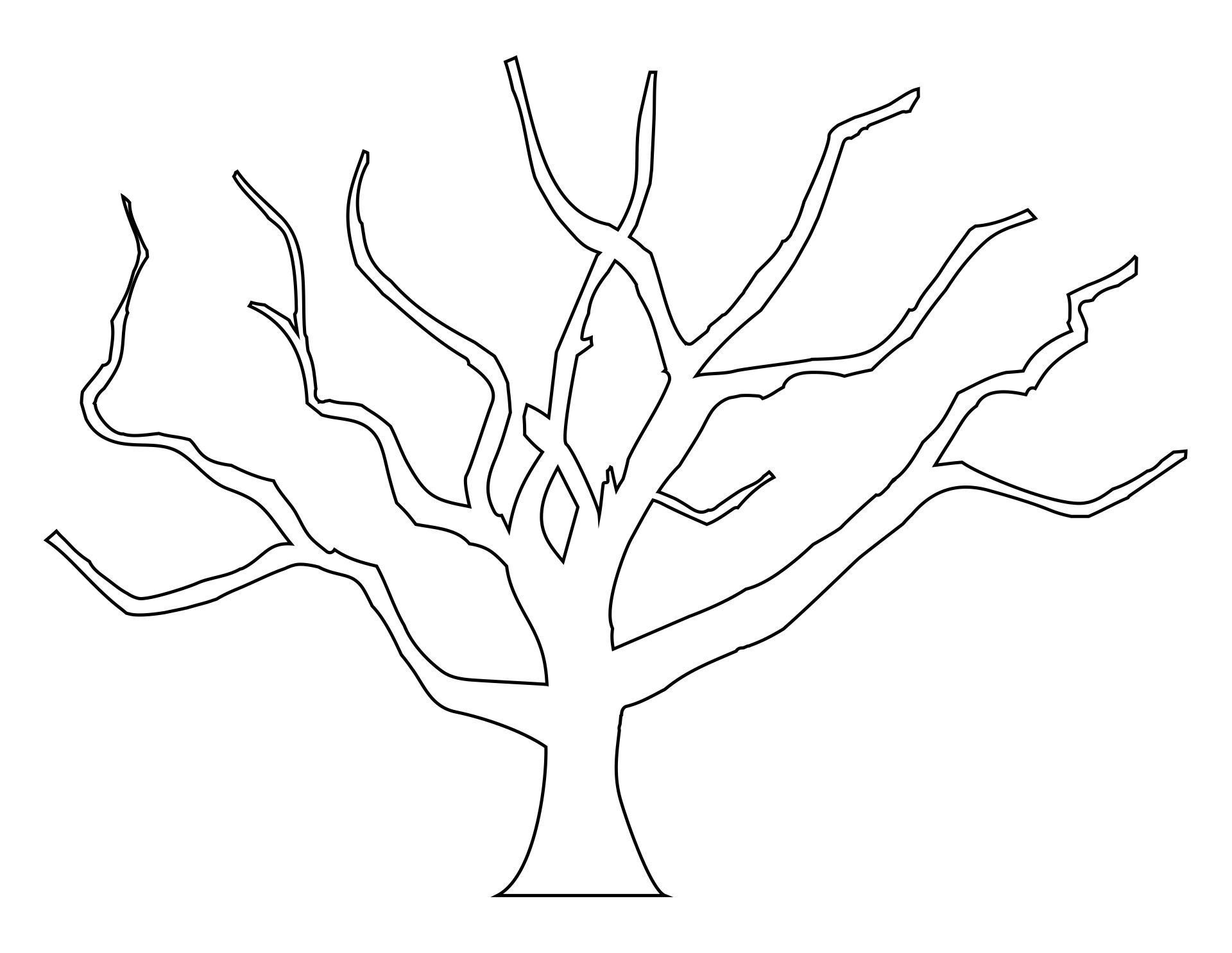 Printable Tree Without Leaves Coloring Page Leaf Coloring Page Tree 