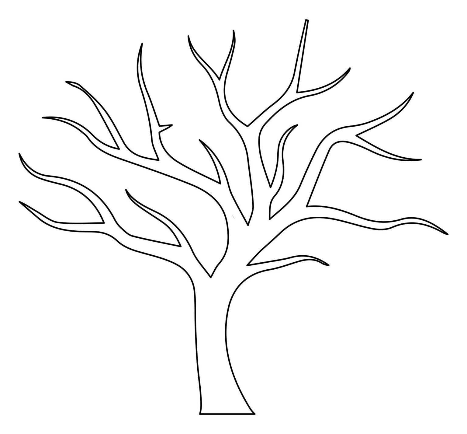 Printable Tree Without Leaves Coloring Page Tree Printable Free Tree ...