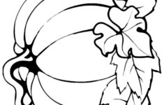 Pumpkin With Leaves Coloring Fall Coloring Pages Pumpkin Coloring