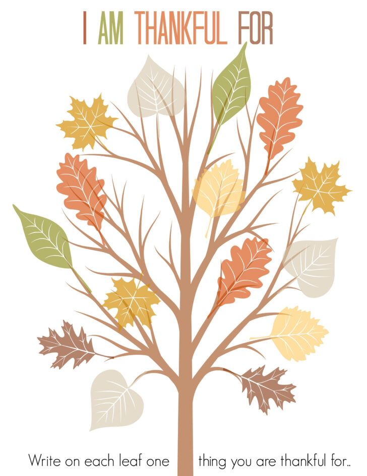 I Am Thankful For Leaves Printable