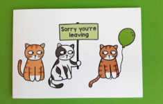 Sorry You re Leaving Card Cat Card Leaving Job Card Etsy UK Cat