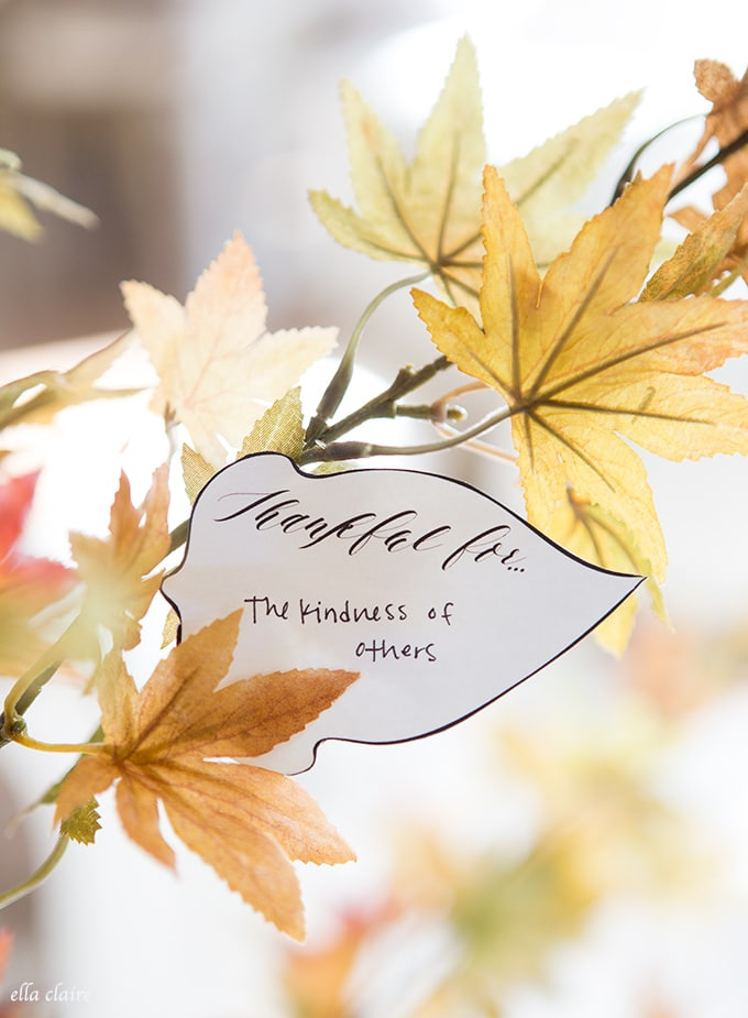 Thankful Tree Leaves Printable Ella Claire