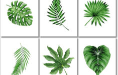 Tropical Leaf Wall Art Floral Print Green And Pink Botanical Art Green