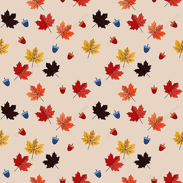 Vintage Seamless Maple Leaves Pattern Background Pattern Fall PNG 