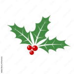 Christmas Holly Berry Leaves. Vector Illustration. Stock Vector In Christmas Holly Leaves