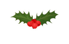 Christmas Holly With Red Berries And Green Leaves Vector Image with regard to Christmas Leaves With Berries