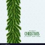 Merry Christmas Tree Green Leaves Background Vector Image Intended For Leaves Of A Christmas Tree