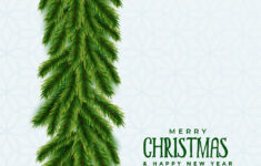 Merry Christmas Tree Green Leaves Background Vector Image pertaining to Leaves on a Christmas Tree