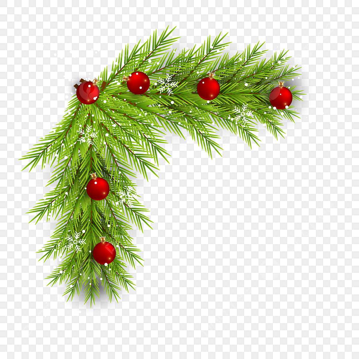 Pine Tree Leaf Vector Hd Png Images, Christmas Corner Green Pine with Christmas Leaves PNG