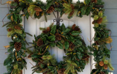 The Holiday Aisle® 9 Ft. Artificial Garland With Lights - Magnolia with Christmas Garland Leaves