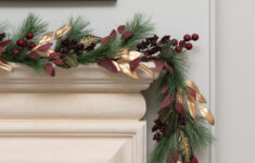 Wilsthorpe Gold Leaf &amp; Berry Luxury Christmas Garland | Floralsilk with Christmas Garland Leaves