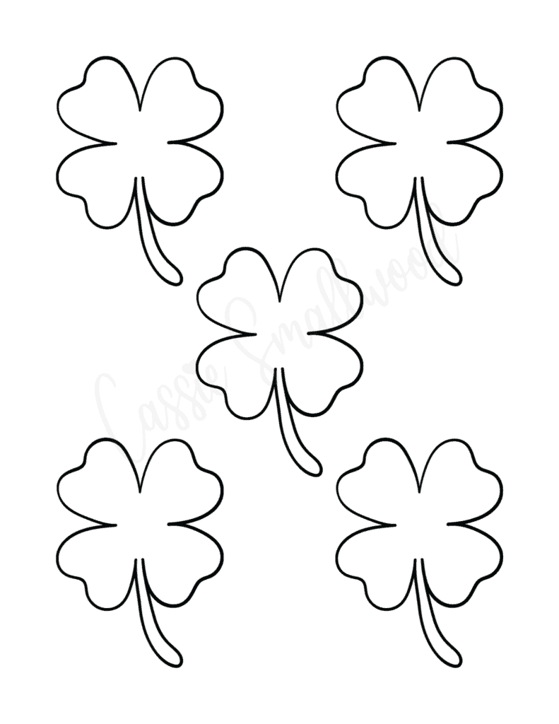 12 Cute Four Leaf Clover Printable Templates (Free!) - Cassie inside Free Printable 4 Leaf Clover Template