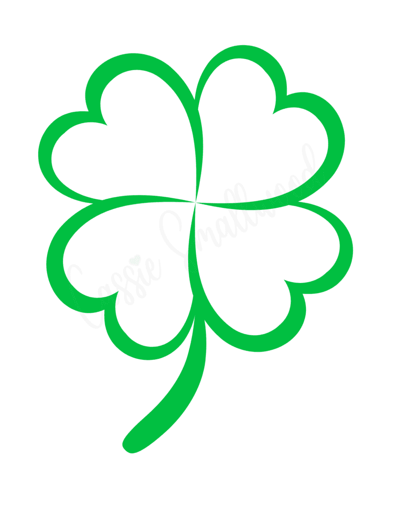 12 Cute Four Leaf Clover Printable Templates (Free!) - Cassie throughout Printable 4 Leaf Clover Template