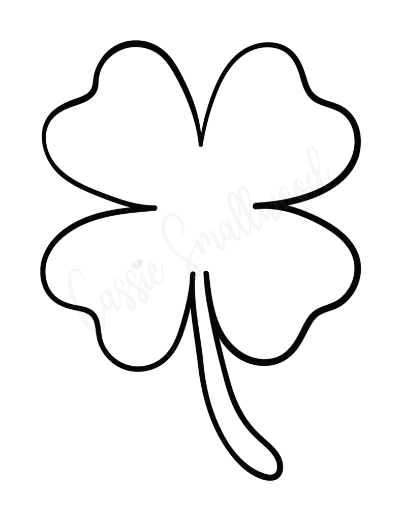 12 Cute Four Leaf Clover Printable Templates (Free!) - Cassie with Printable 4 Leaf Clover Template