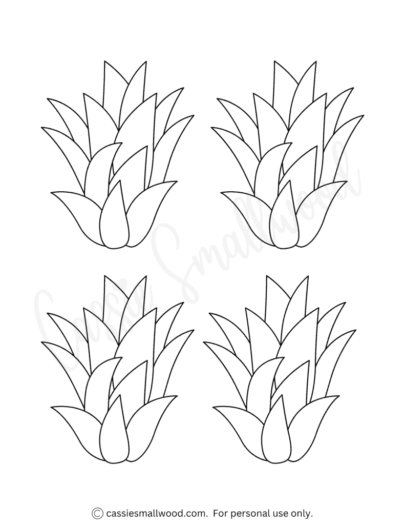 12 Cute Pineapple Templates (Free Printable) - Cassie Smallwood pertaining to Printable Pineapple Leaf Template