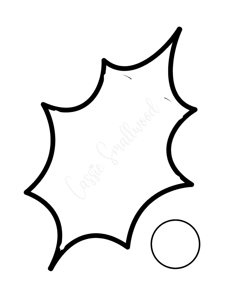 14 Holly Leaf Templates - Cassie Smallwood for Printable Holly Leaf Template